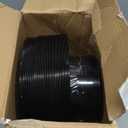 KIRE 100PCS  - Black Plastic Plates Disposable with Gold Rim Include 50Pcs 10.25inch Dinner Plate and 50Pcs 7.5inch Dessert/Salad Plate for Party/Wedding/Birthday/Graduation