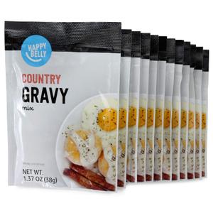 Amazon Brand - Happy Belly Country Gravy Mix, 1.37 ounce (Pack of 12), Best By: 02-Nov-2025 Amazon Brand - Happy Belly Country Gravy Mix, 1.37 ounce (Pack of 12), Best By: 02-Nov-2025