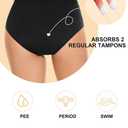 OVRUNS Period Swimwear Leakproof Bikini Brief Bottoms Waterproof Menstrual Swim Bottoms for Teens, Girls, Women (Black, XS)