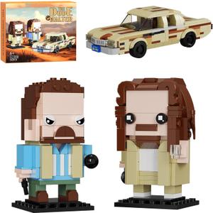 Great Lebowski Building Blocks Set with Car, Famous Crime Comedy Movies Figure Toy Models, Compatible with Lego, Suitable for Adults Fans Boys Kids, Aged 6+ (592PCS)
