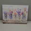 Farmhouse Decor Wall Art Purple Pink Flowers Painting Prints Watercolor Floral Plants Picture Still Life Wall Decor Framed Artwork for Girls Room Bedroom Bathroom Home Office Decoration - 18x24 Inch