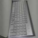Wireless Keyboard and Mouse Ultra Slim Combo, TopMate 2.4G Silent Compact USB 2400DPI Mouse and Scissor Switch Keyboard Set with Cover, 2 AA and 2 AAA Batteries, for PC/Laptop/Windows/Mac-Silver White