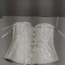 frawirshau Women's Renaissance Corset Top, lace up Corset Costume for Renaissance Fair Halloween Pirate Gothic Vintage Cosplay White S