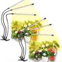 bseah Grow Light for Indoor Plants, Full Spectrum Plant Grow Lamp with 3/9/12H Timer, ON & Off, Clip-On Desk for Seed Starting 2 Pack