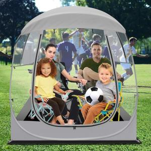 All Weather Sport Tent - Instant Pop Up Bubble Tent with Ventilation Ports and Removable Top Cover - Clear Weather Proof Pod Sun Shelter for Outdoor Activities