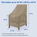 SunPatio Outdoor High Back Chair Covers, Heavy Duty Waterproof Stackable Patio Furniture Covers, All Weather Protection, 2 Pack -27" W x 30" D x 42" H, Taupe