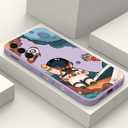 Phone Case for Samsung Galaxy S22 Plus Slim Shockproof Silica Astronaut Pattern Side Creative Design for Samsung S22 Plus Case-Astronaut Purple