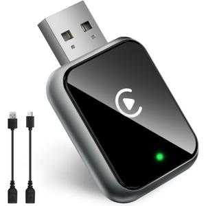 Carplay Wireless Adapter Compatible with Apple - Convert Wired to Wireless Carplay Adapter for iPhone(2025 Upgraded), Fast Auto Connection No Delay Mini Size with Extension Cable USB & USB-C