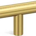 goldenwarm 15Pack Gold Cabinet Knobs and Pulls Brushed Gold Dresser Drawer Knobs 2in Overall Length - LS201GD Brushed Brass Cabinet Pull Handles for Dresser Bathroom Door Hardware, Stainless Steel (15 Pack)