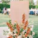 38" Orange Glitter Delphinium Artificial Flowers, 6PCS Sparkle Metallic Silk Delphinium Faux Larkspur Long Stem Flowers for Tall Vase for Home Wedding Table Decor(Orange)