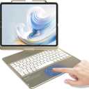 KBCASE Keyboard Case for iPad Air 13-inch M4/M3/M2 (2026/2025/2024)/for iPad Pro 12.9-inch 6th/5th/4th/3rd Gen, 360Rotatable Case with Touchpad & Pencil Holder for iPad Air 13/Pro 12.9 (Slate Grey)