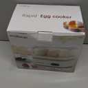 Rapid Egg Cooker Electric 6 Eggs Capacity, Soft, Medium, Hard Boiled, Poacher, Omelet Maker Egg Poacher With Auto Shut-Off, BPA Free-White