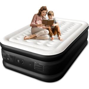CHERIMOR Full Size Air Mattress with Built-in Pump, 18" Raised Comfort, 48Hr Leak-Proof Test, Upgraded Honeycomb Pillar Design, Supports 600 lbs, 2.5-Min Inflation for Home Guest Room Camping