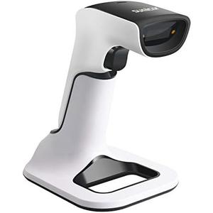 Sumicor 2D Barcode Scanner, White Black Handheld Bar Code Scanner 3 in 1 USB Wired & 2.4G Wireless & Bluetooth QR Code Micro PDF417 1D Barcode Scanner with Vibration