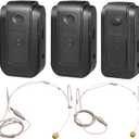 Nicama AS3 2TX+RX Headset Wireless Headworn Microphone, 2.4G Wireless Lavalier Microphone for iPhone 15 16 Type-C Android Smartphones Canon EOS Nikon DSLR Camera Sony Camcorder (White)