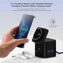 USB C Laptop Docking Station with MagSafe Charger Stand, 9 in 1 USB C Hub Multiport Adapter with 4K HDMI, 1Gbps Ethernet, 3 USB 3.0, SD/TF, Compatible with MacBook/Dell/HP/Lenovo/iPhone (Black)