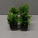 GREENTIME 4 Pack Fake Plants in Black Pot Mini Artificial Eucalyptus Potted Plant Small Faux Grass Greenery Potted for Indoor Home Office Farmhouse Bathroom Table Decoration