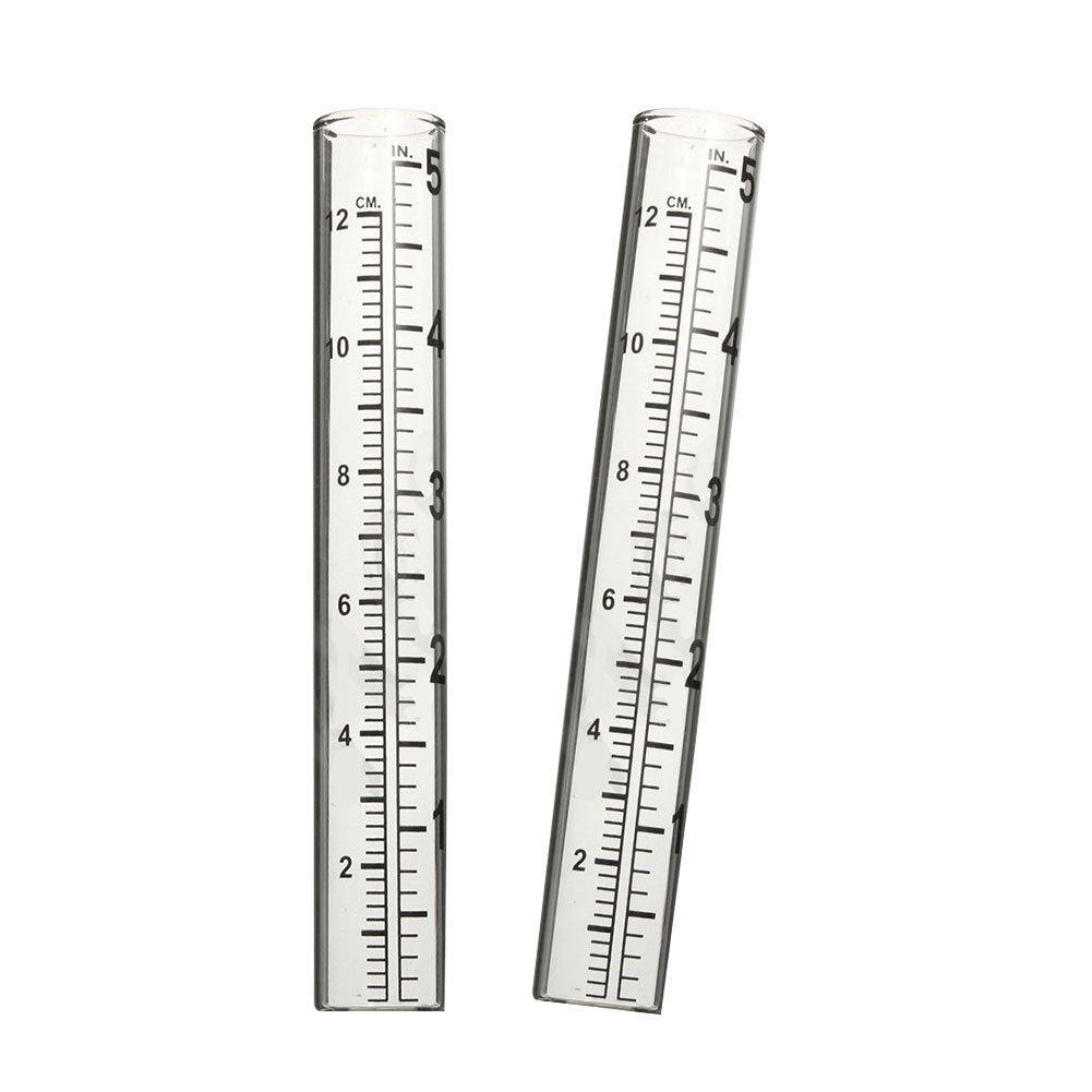 5" Capacity Rain Gauge Glass Replacement Tube for Yard Garden Outdoor, Set of 2