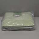 Bagnizer Storage Bins Large Fabric Storage Baskets for Shelves 3 Pack, Decorative Linen Closet Baskets with Handles for Organizing, Shelf, Clothes, Home, Office, 15x11x9.5Inches (Green&White)