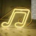 Musical Note Neon Signs LED Neon Light Sign for Wall Decor Led Music Note Shaped Neon Lights Decorative Night Light for Birthday Gift Bedroom Living Room Kids Room Party Decoration(Warm White)