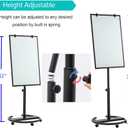 Black Mobile Whiteboard on Wheels 36 x 24 Inch-Rolling Magnetic Dry Erase Easel Board with Flipchart Paper Pad-Height Adjustable Standing Board for Meetings, Classes, Training, Workshops