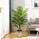 4ft Artificial Palm Tree Indoor, Large Fake Tropical Areca Palm with 13 Trunks, Tall Faux Floor Plants for Indoor Living Rooms Offices Bedroom Home Decor