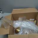 Liliful 2 Pcs LED Portable Cordless Table Lamp Touch Battery Operated Rechargeable Gold Desk Lamp 3 Color Dimmable for Bedroom Living Room Dining (Gold,Rose Style)