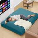Bean Bag Chairs for Adults - Giant Bean Bag Convertible Floor Sofa
3 IN 1 Lounger Couch Sofa, Memory Foam Filling, Removable Velvet Cover, Machine Washable,Bedroom Living Room, Youth Lake Blue