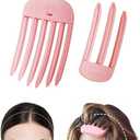 2Pcs Volumizing Hair Clips for Women,Easy High Crown Volume Tool, No Crease Hair Root Lifting Clips for a Natural Puffy Lazy Hairstyle, Pink