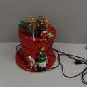 Christmas Tree Topper Projector Lighted 3D Red Christmas Tree Toppers Hat Rotating Star Snowflake Projector LED Lights Green Santa Gnome Christmas Tree Topper Hat Decoration Xmas Ornaments Party Decor