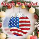 American Flag Ornament, Stained Glass Christmas Decorations, Christmas Ornaments for Tree, Holiday Ornament, Patriotic Themed Gifts, Holiday Party Gifts, Gift Ideas & Xmas Gift
