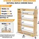 Pull Out Spice Rack Organizer for Cabinet, 5" W x 22.3" D x 25.2" H Multi-Use Solid Wood Slide Out Shelf for Kitchen Cabinet, Sliding Spice Rack for Cans & Jars, Pantry Organization