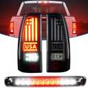 LED Tail Light +3rd Third Brake Light Fit for Chevy Silverado 1500 2500 99-02, 1500HD/2500HD 01-02, Fit for GMC Sierra 1500 2500 99-03, 1500HD 2500HD 01-03, High Mount Stop Light Rear LED Taillight