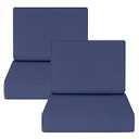 AAAAAcessories Outdoor Deep Seat Cushions for Chairs, Foam Pillow, Waterproof, Fade Resistant Cover for Patio Furniture Replacement, Set of 2, 24 x 24 x 5 Inch, Navy Blue