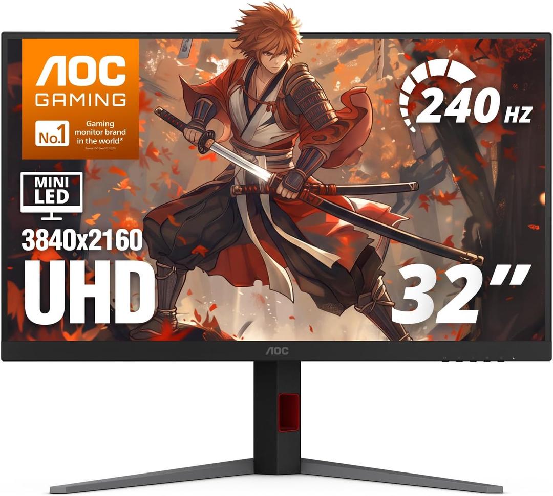 AOC 32" Gaming Monitor 4K Mini-LED 240Hz HDR1000 NVIDIA G-SYNC U32G4ZMN