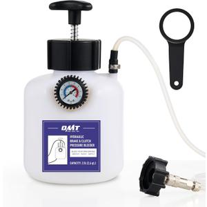 Orion Motor Tech Brake Bleeder Kit, One Person 2.5L Brake Fluid Extractor Compatible with Ford VW BMW More, Brake Pressure Bleeder with 2.6qt Bottle Vacuum Gauge Hose Cap Wrench & European Adapter