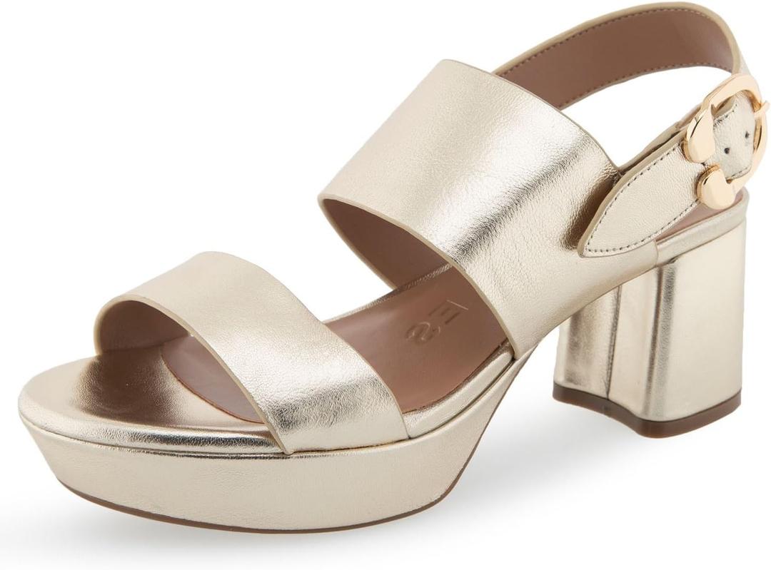 Aerosoles Women's Camera Heeled Sandals (8.5, Gold Metallic Leather)