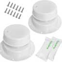 RV Plumbing Vent Caps - Camper Vent Cap Replacement Kit for 1 to 2 3/8 Inch Pipe - White (Pack of 2)