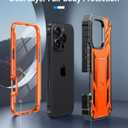 FNTCASE for iPhone 16 Pro Max Case: Military Grade [Built-in Screen Protector] [Kickstand] Matte Textured Drop Proof Protection Cover | Rugged Shockproof TPU Protective Sturdy Phone Cases - Orange