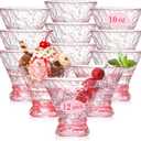 XUWAIDSGN 12 Pcs Acrylic Pink Stemless Martini Glasses 10oz Shatterproof Martini Cocktail Glasses Reusable Crystal Cocktail Glasses Vintage Cocktail Glassware Margarit Drinking Cups Coupe Glasses
