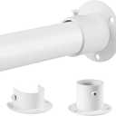 1.3 Inch Diameter Closet Rods for Hanging Clothes, Metal Heavy Duty Closet Rod 17-28 Inch Adjustable, White Closet Bar for Hanging Clothes, Suitable for Closet, Wardrobes, Bathroom, Windows