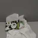 No Hook Shower Curtain and Liner Set, Sage Green Eucalyptus Floral Shower Curtains for Bathroom, Bath Curtain Sets with Snap in Liner, Waterproof with See Through Top Window, 71x77 Inches