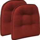 Non-Slip Chair Cushions, Assembled in USA, U-Shaped Skid-Proof Seat Pads for Dining Room, Kitchen, Office, 15"x16", 2 Pack