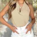 Amarmia Womens Mock Neck Twist Front Knit Sweater Vest Sleeveless Ribbed Slim Fit Solid Soft Sexy Trendy Pullover Tank Tops (Brown, XXL)