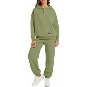 Vanmolrsa Womens 2 Piece Sweatsuit Set, 2025 Casual Long Sleeve Hoodie with Loose Wide Leg Sweatpants for Fall and Winter, Medium
