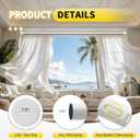 Tension Curtain Rod 41-86In-150Lb Outdoor Extra Long Tension Rod No Drilling for Window or Bathroom Patio, Adjustable Heavy Duty Shower Curtain Rod, Easy to Install, Never Rust, Non-Slip-White