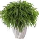 18 Pcs Christmas Norfolk Pine Branches -18 Inches Artificial Pine Branches faux Christmas Norfolk Pine Greenery Stems Faux Norfolk Pine Branches Garland for Xmas DIY Crafts Decorations Indoor Outdoor