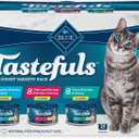 Blue Buffalo Tastefuls Natural Flaked Wet Cat Food Variety Pack, Tuna, Chicken and Fish & Shrimp Entres in Gravy 3-oz Cans (24 Count)