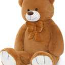 Tezituor 47 Inch Giant Teddy Bear, Soft Big Stuffed Animal Life Size 4 Feet Plush Bear Toy Valentine's Christmas Birthday Gift for Girlfriend Kids,Dark Brown
