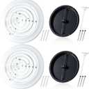 Therwen 2 Set 12inch Round Ceiling Diffuser Vent Cover, White and Black